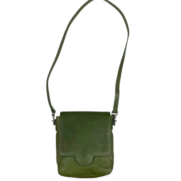 Carrick Macross $610 Detroit Corktown Collection Green Leather Crossbody Purse